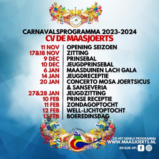 Carnavalsprogramma 2023-2024 CV de Maasjoerts